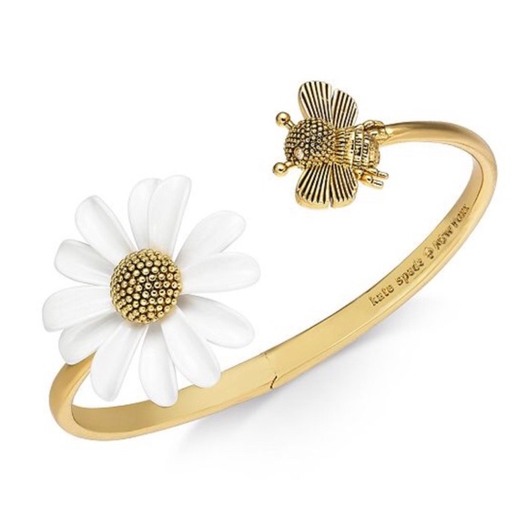 KATE SPADE • Into The Bloom Daisy Flower Bee Cuff Hinge Bracelet - Picture 5 of 6